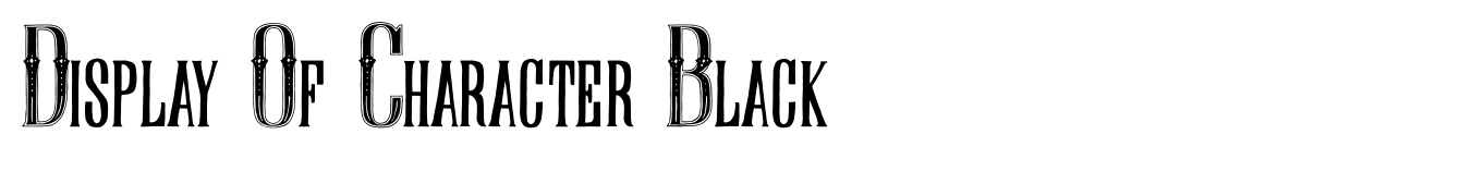 Display Of Character Black